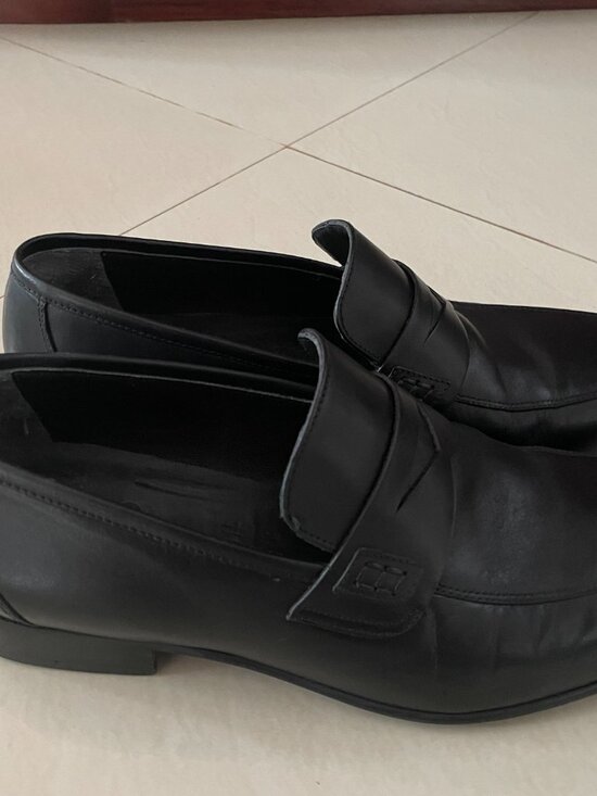 Vella Pais Blk Leather Loafers M 10.5